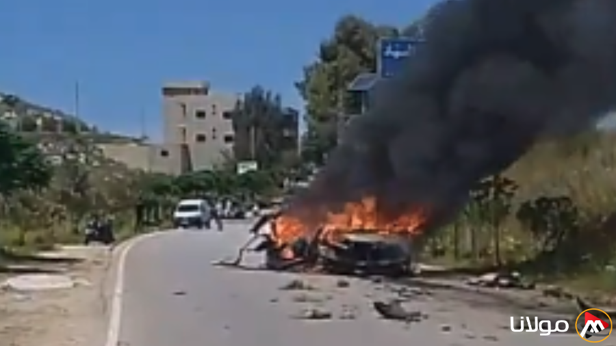 قتيل وجريح إثر غارة جوية إسرائيلية على مركبة في جنوب لبنان (فيديو)