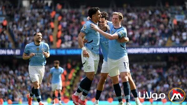 مانشستر سيتي.. نقل حي لمباراة مانشستر سيتي ضد أستون فيلا في الدوري الإنجليزي