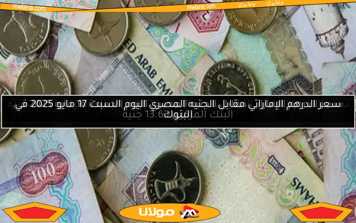 سعر الدرهم الإماراتي مقابل الجنيه المصري اليوم السبت 17 مايو 2025 في البنوك