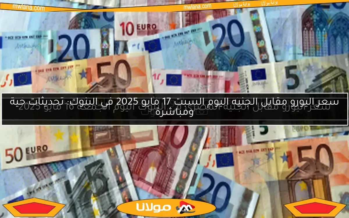 سعر اليورو مقابل الجنيه اليوم السبت 17 مايو 2025 في البنوك: تحديثات حية ومباشرة