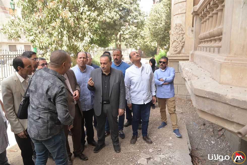 محافظ أسيوط يستمر في متابعة جهود تطوير وتحسين حديقة قصر ألكسان باشا الأثرية