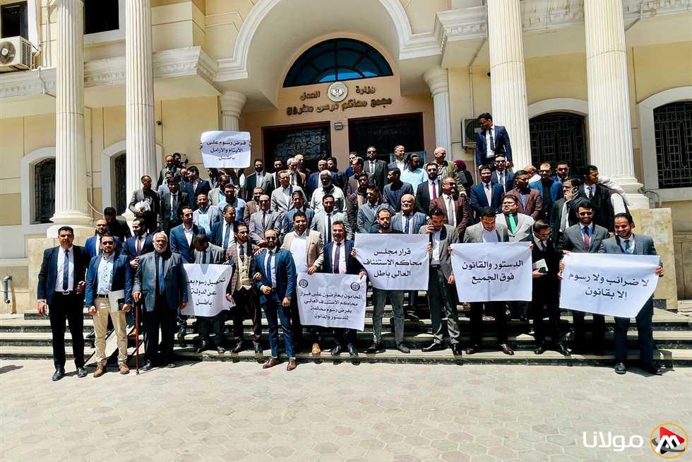 احتجاج المحامين في مطروح ضد الرسوم القضائية المرتفعة