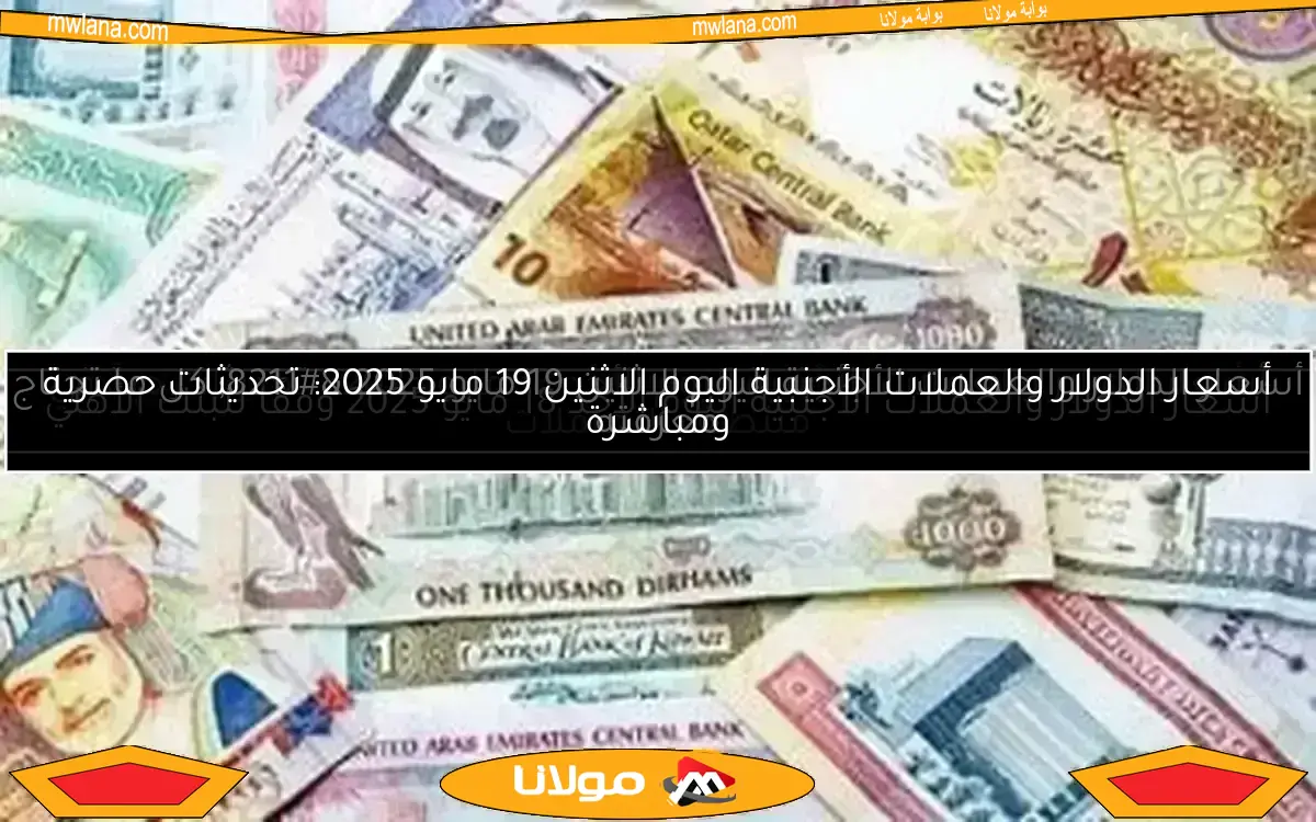 أسعار الدولار والعملات الأجنبية اليوم الاثنين 19 مايو 2025: تحديثات حصرية ومباشرة