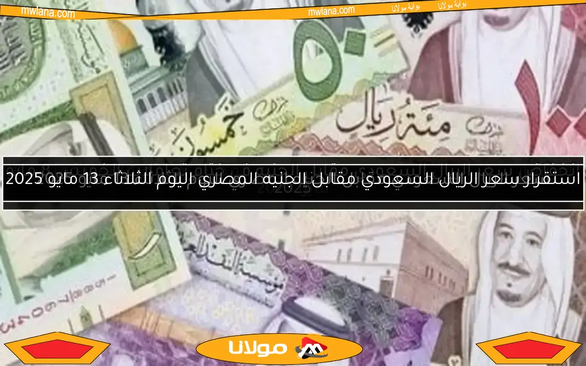 استقرار سعر الريال السعودي مقابل الجنيه المصري اليوم الثلاثاء 13 مايو 2025
