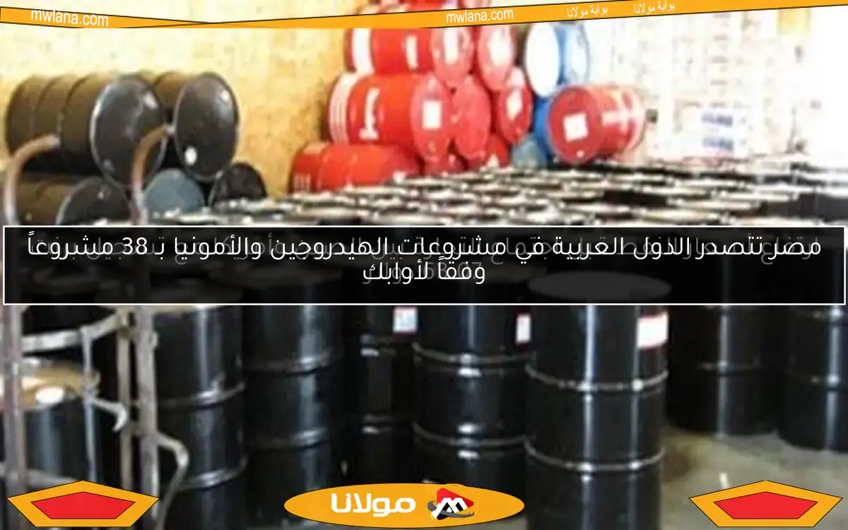 مصر تتصدر الدول العربية في مشروعات الهيدروجين والأمونيا بـ 38 مشروعاً وفقاً لأوابك