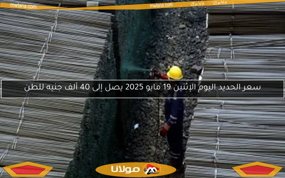 سعر الحديد اليوم الإثنين 19 مايو 2025 يصل إلى 40 ألف جنيه للطن