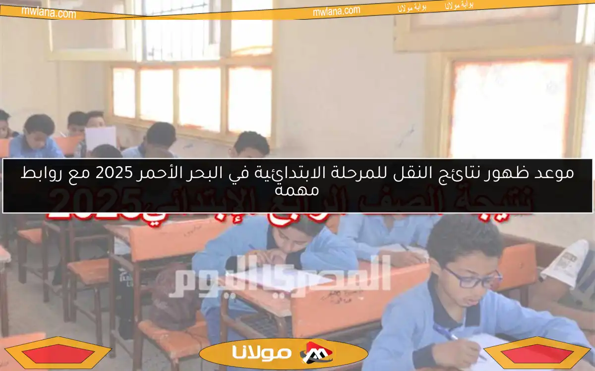 موعد ظهور نتائج النقل للمرحلة الابتدائية في البحر الأحمر 2025 مع روابط مهمة