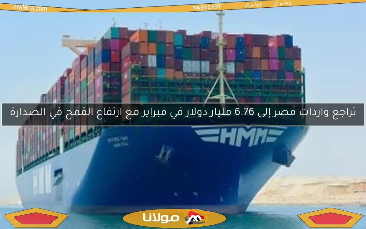 تراجع واردات مصر إلى 6.76 مليار دولار في فبراير مع ارتفاع القمح في الصدارة