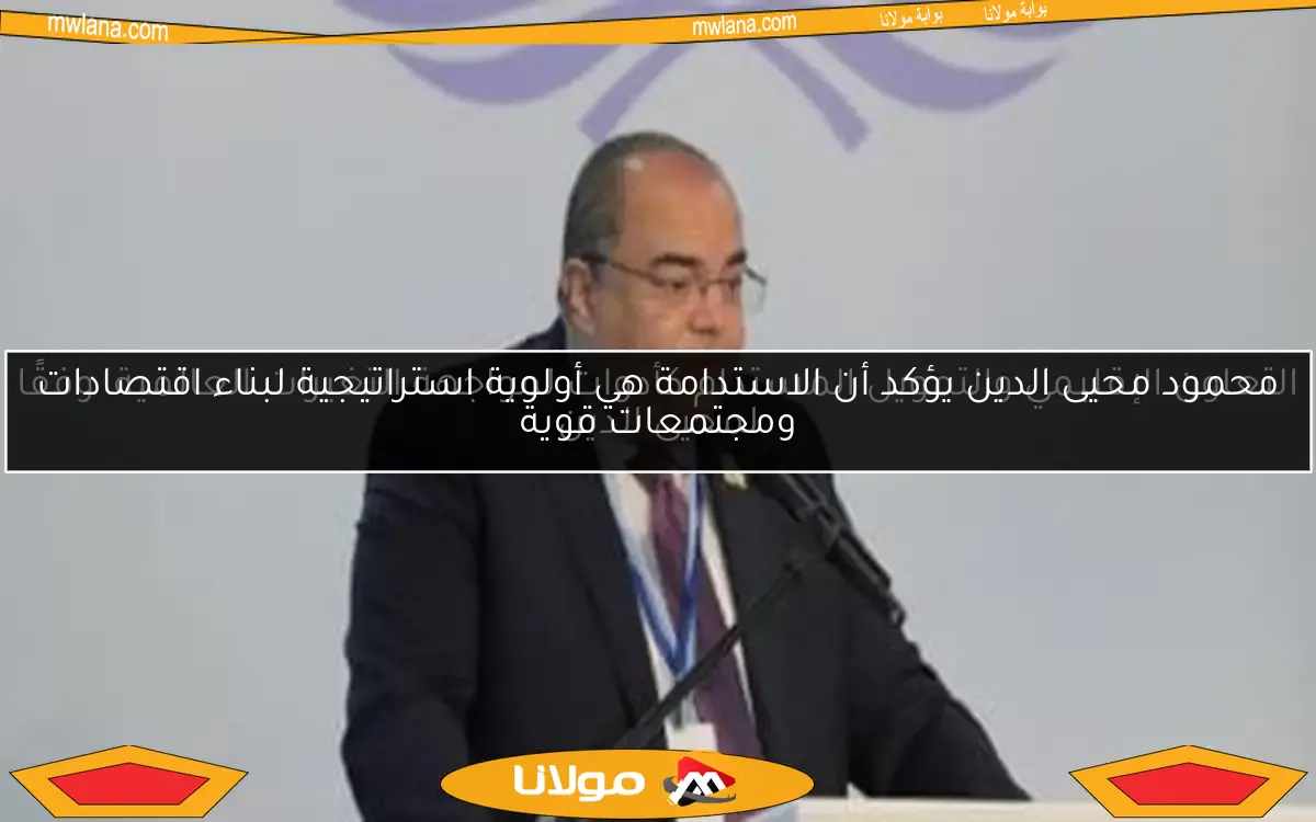 محمود محيى الدين يؤكد أن الاستدامة هي أولوية استراتيجية لبناء اقتصادات ومجتمعات قوية