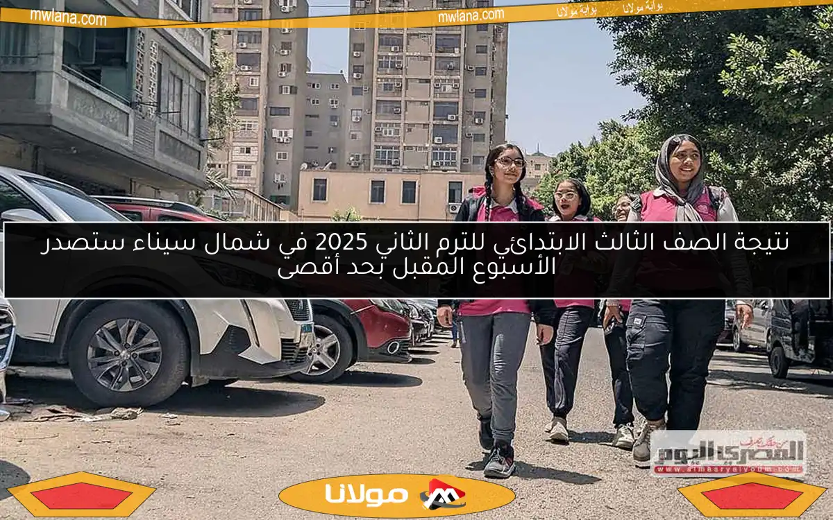 نتيجة الصف الثالث الابتدائي للترم الثاني 2025 في شمال سيناء ستصدر الأسبوع المقبل بحد أقصى