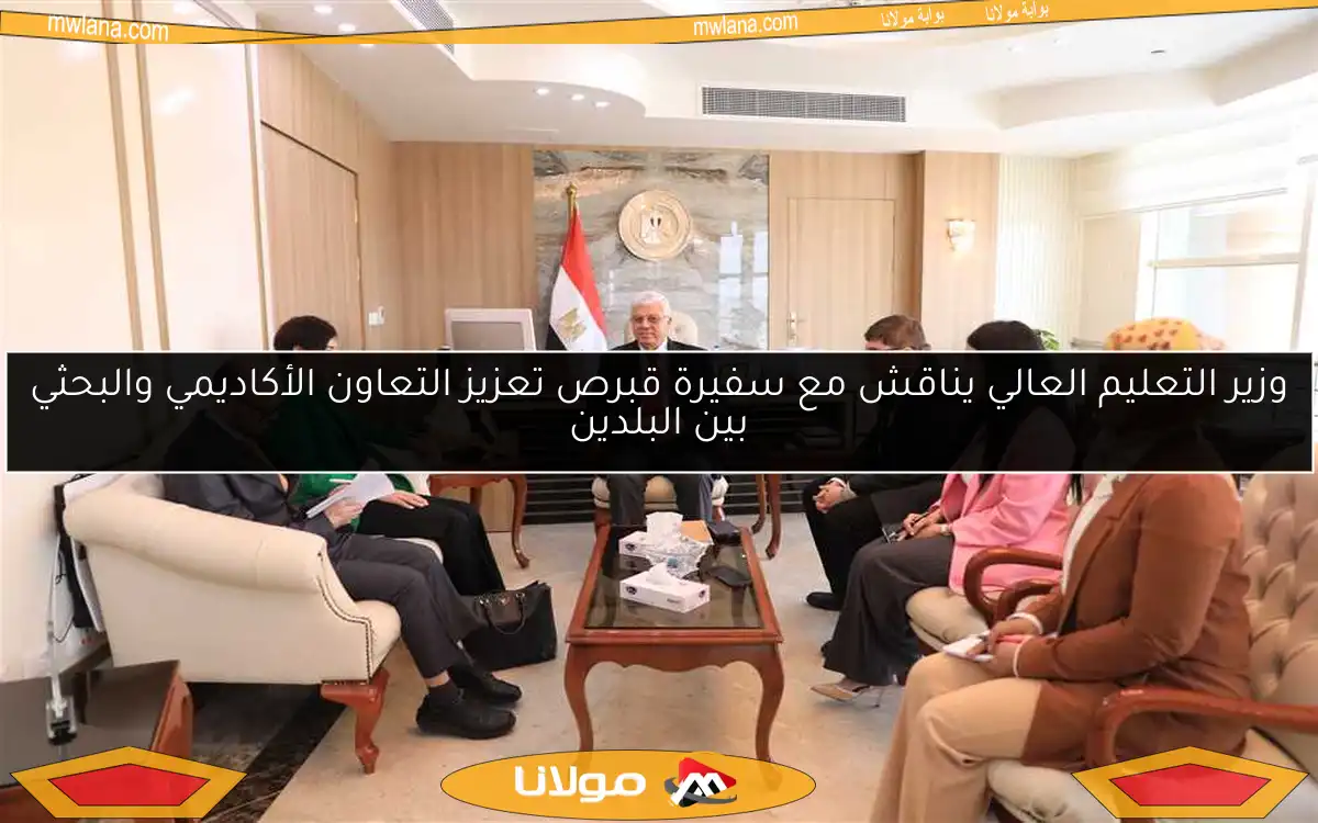 وزير التعليم العالي يناقش مع سفيرة قبرص تعزيز التعاون الأكاديمي والبحثي بين البلدين