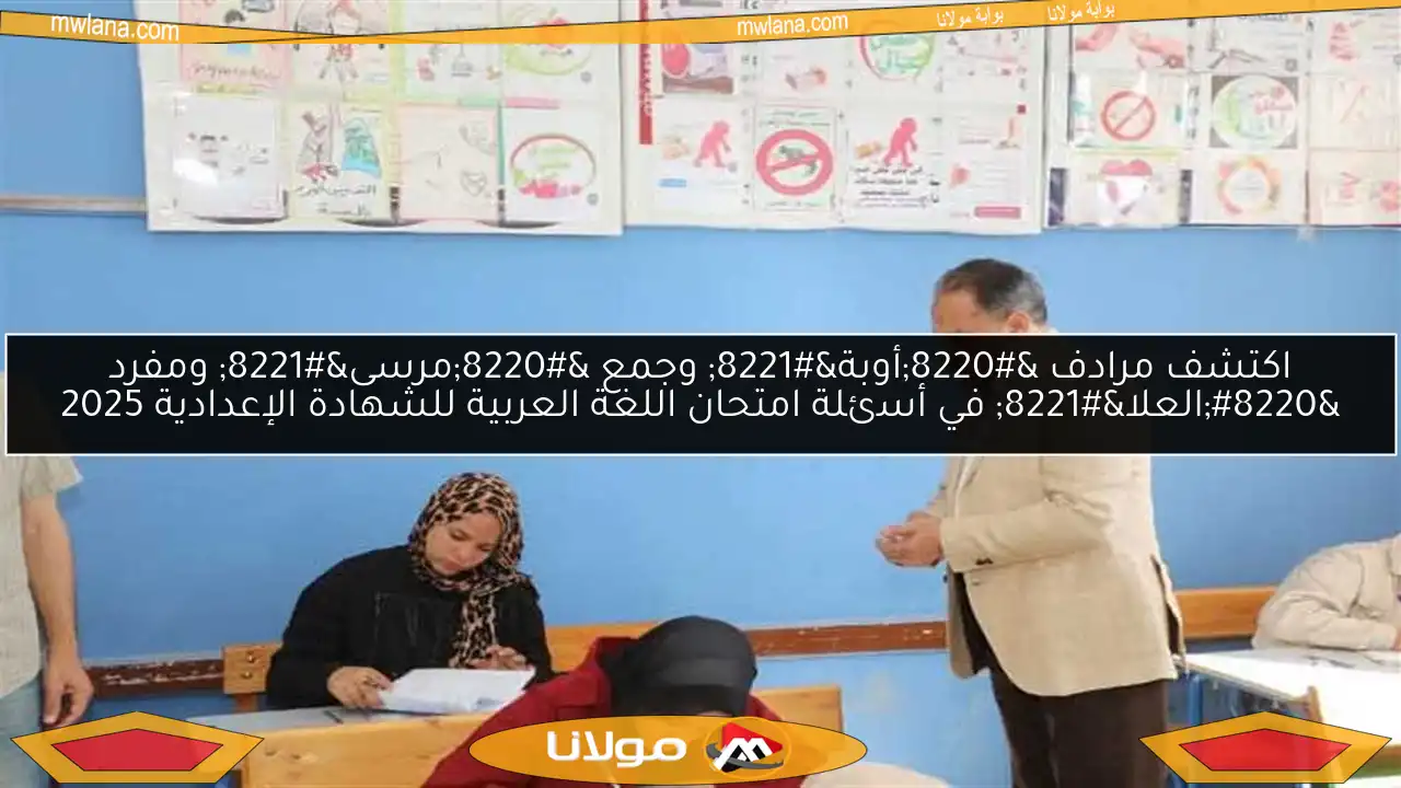 اكتشف مرادف “أوبة” وجمع “مرسى” ومفرد “العلا” في أسئلة امتحان اللغة العربية للشهادة الإعدادية 2025