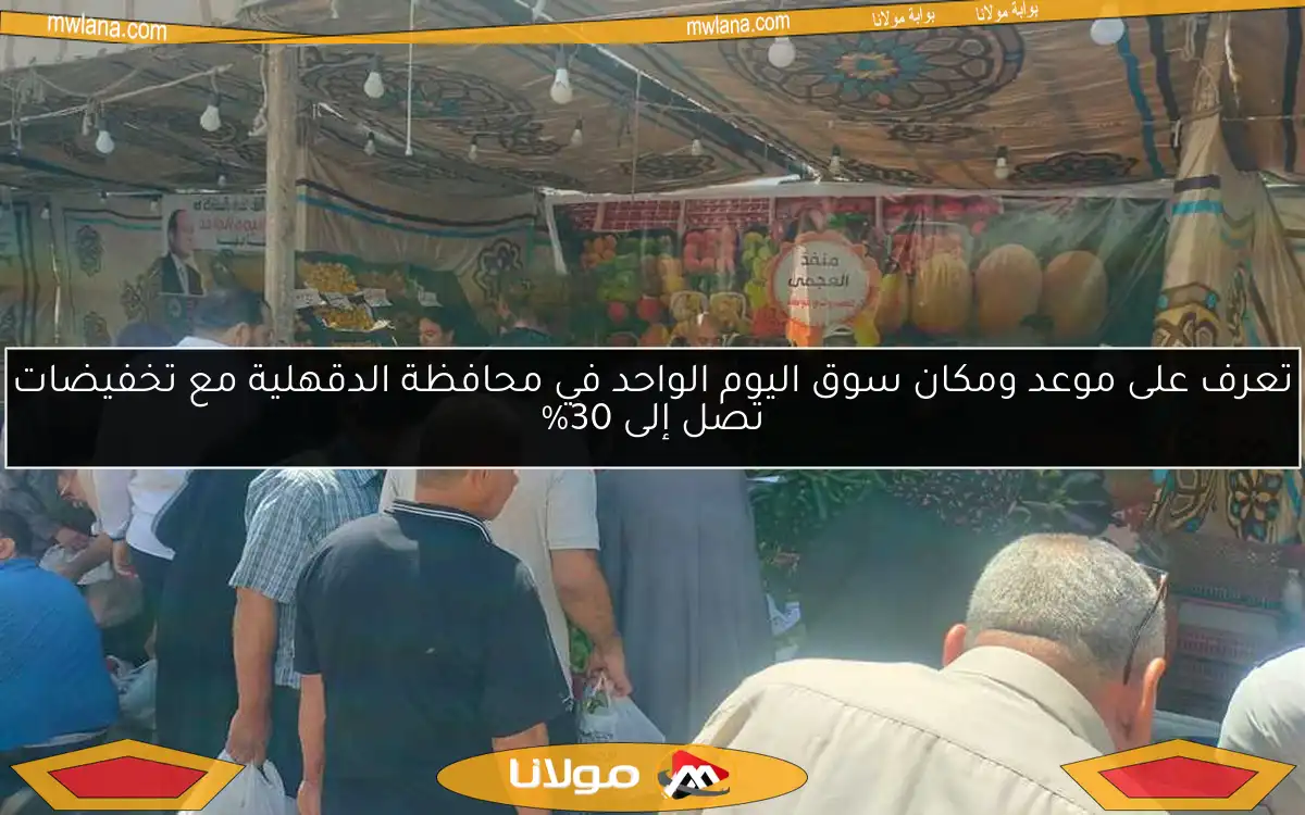 تعرف على موعد ومكان سوق اليوم الواحد في محافظة الدقهلية مع تخفيضات تصل إلى 30%