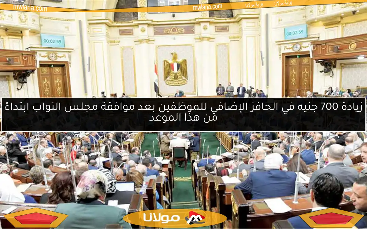 زيادة 700 جنيه في الحافز الإضافي للموظفين بعد موافقة مجلس النواب ابتداءً من هذا الموعد