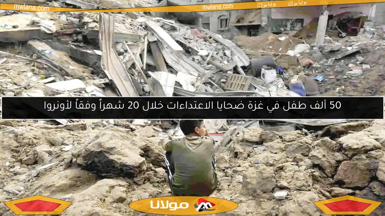 50 ألف طفل في غزة ضحايا الاعتداءات خلال 20 شهراً وفقاً لأونروا