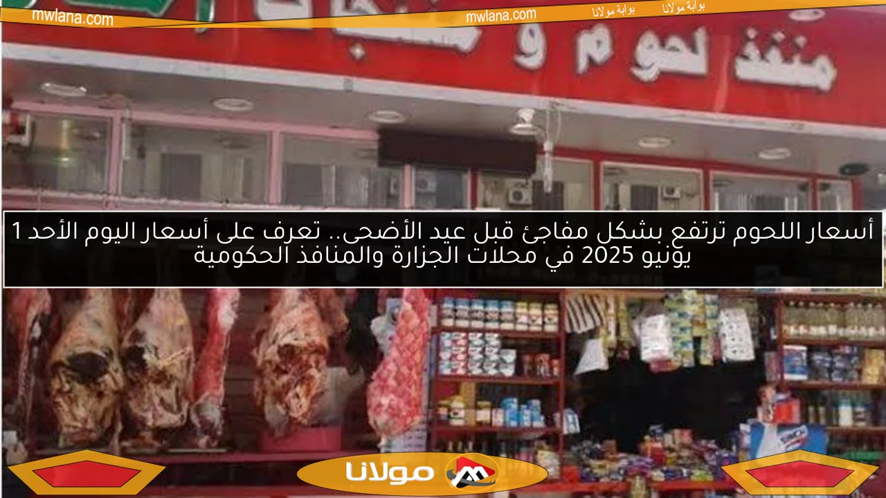 أسعار اللحوم ترتفع بشكل مفاجئ قبل عيد الأضحى.. تعرف على أسعار اليوم الأحد 1 يونيو 2025 في محلات الجزارة والمنافذ الحكومية