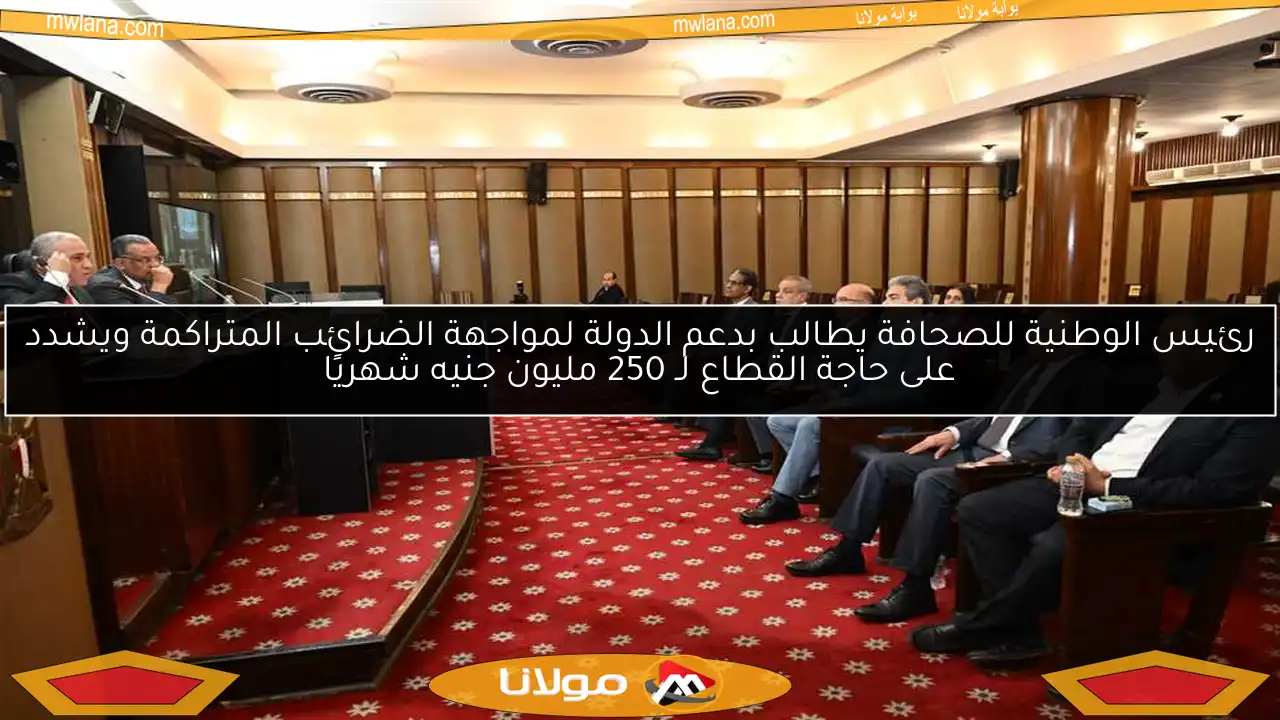 رئيس الوطنية للصحافة يطالب بدعم الدولة لمواجهة الضرائب المتراكمة ويشدد على حاجة القطاع لـ 250 مليون جنيه شهريًا