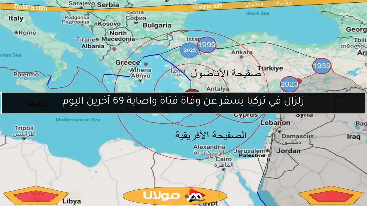 زلزال في تركيا يسفر عن وفاة فتاة وإصابة 69 آخرين اليوم