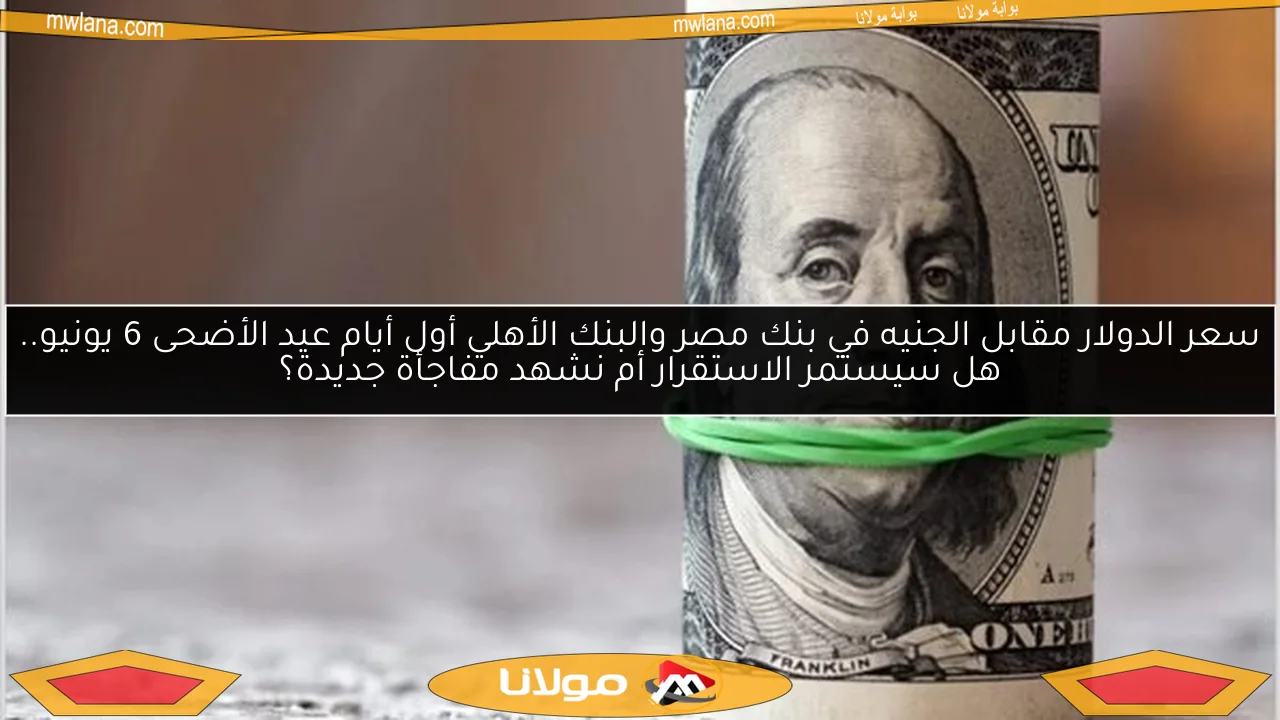 سعر الدولار مقابل الجنيه في بنك مصر والبنك الأهلي أول أيام عيد الأضحى 6 يونيو.. هل سيستمر الاستقرار أم نشهد مفاجأة جديدة؟
