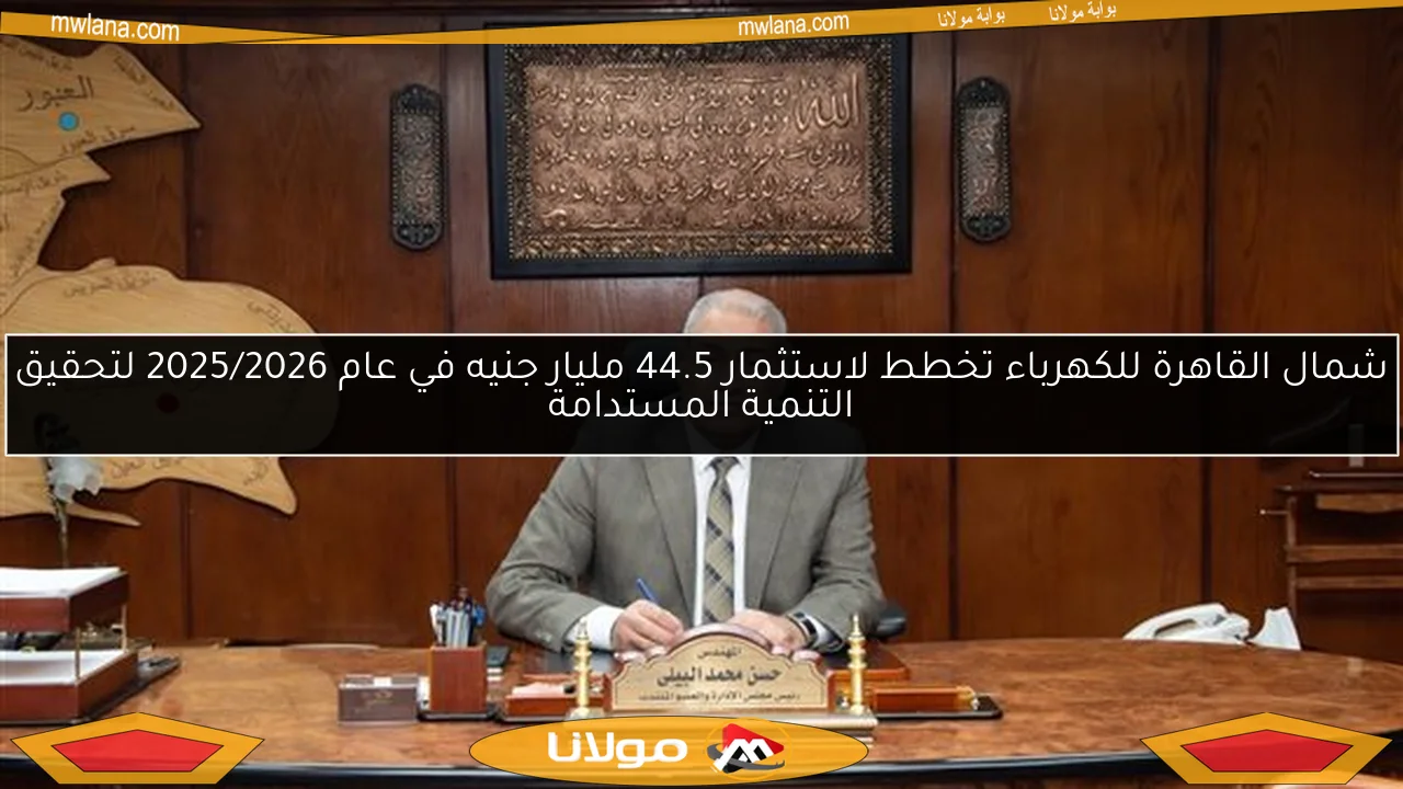 شمال القاهرة للكهرباء تخطط لاستثمار 44.5 مليار جنيه في عام 2025/2026 لتحقيق التنمية المستدامة