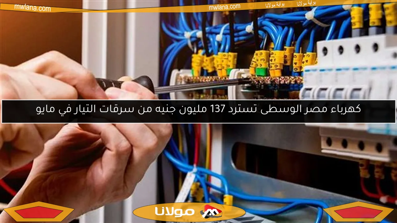 كهرباء مصر الوسطى تسترد 137 مليون جنيه من سرقات التيار في مايو