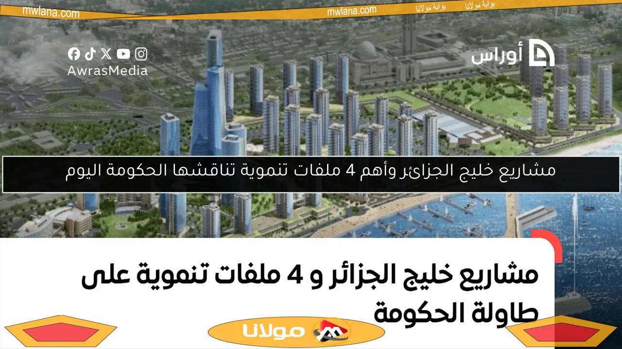 مشاريع خليج الجزائر وأهم 4 ملفات تنموية تناقشها الحكومة اليوم